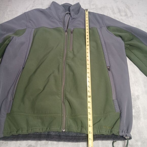 LL Bean Men 2XLT Jacket Fleece Lined Gray Green Polartec Full-Zip Hiking Outdoor - Picture 8 of 12